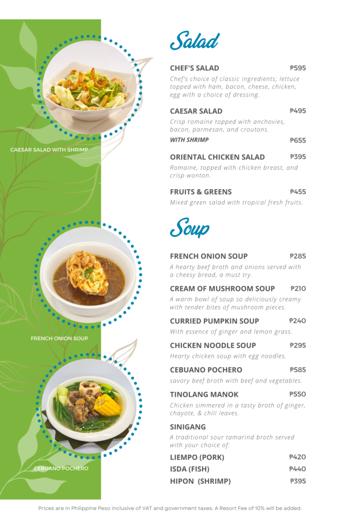 La Marina Menu: Salad & Soup